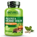 NATURELO Prostata & Urinary Health, Umfassende Formel mit Sägepalme, Pygeum, Tumeric, Pflanzenschweine, Broccoli und Lycopene, 60 vegetarische Kapseln