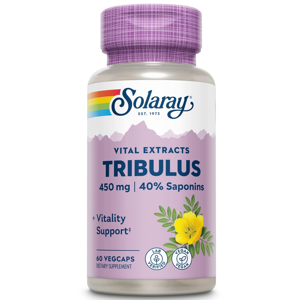 Extrait de fruit de Tribulus de puissance garantie SOLARAY, bouchon de vésicule (Btl-Plastique) 450mg