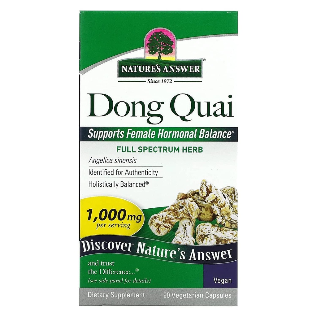 Natur Antwort Dong Quai Root 1000mg | Nahrungsergänzung | Unterstützt weibliche Hormon Balance | Non-GMO, Vegan, Kosher zertifiziert & Gluten-Free | Vegetarische Kapseln 90ct