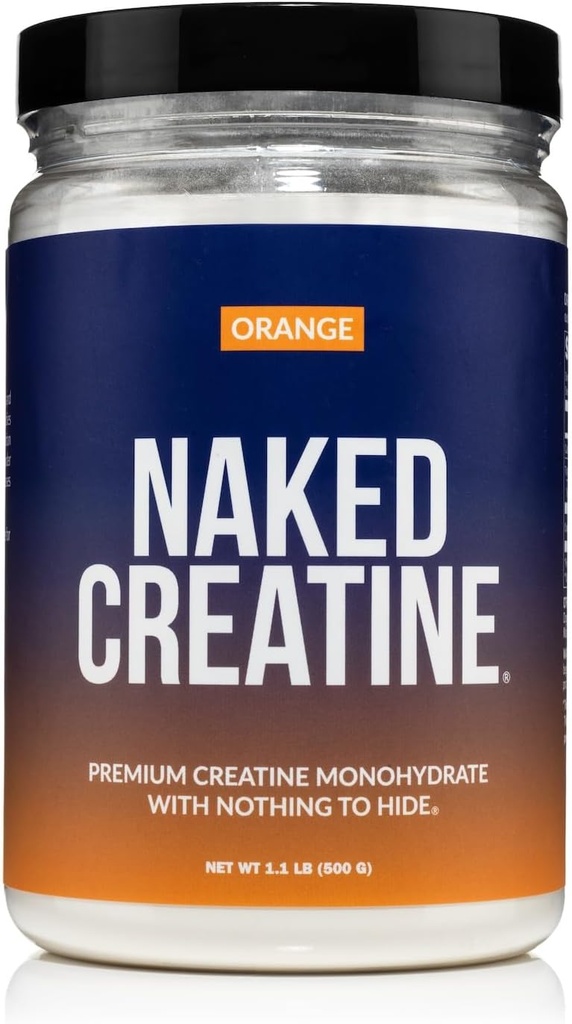 NAKED Pure Micronized Orange Creatine Monohydrate - 36 Servierungen - 500 Gramm, 1.1Lb Bulk, Vegan, Non-GMO, Glutenfrei, Sojafrei.