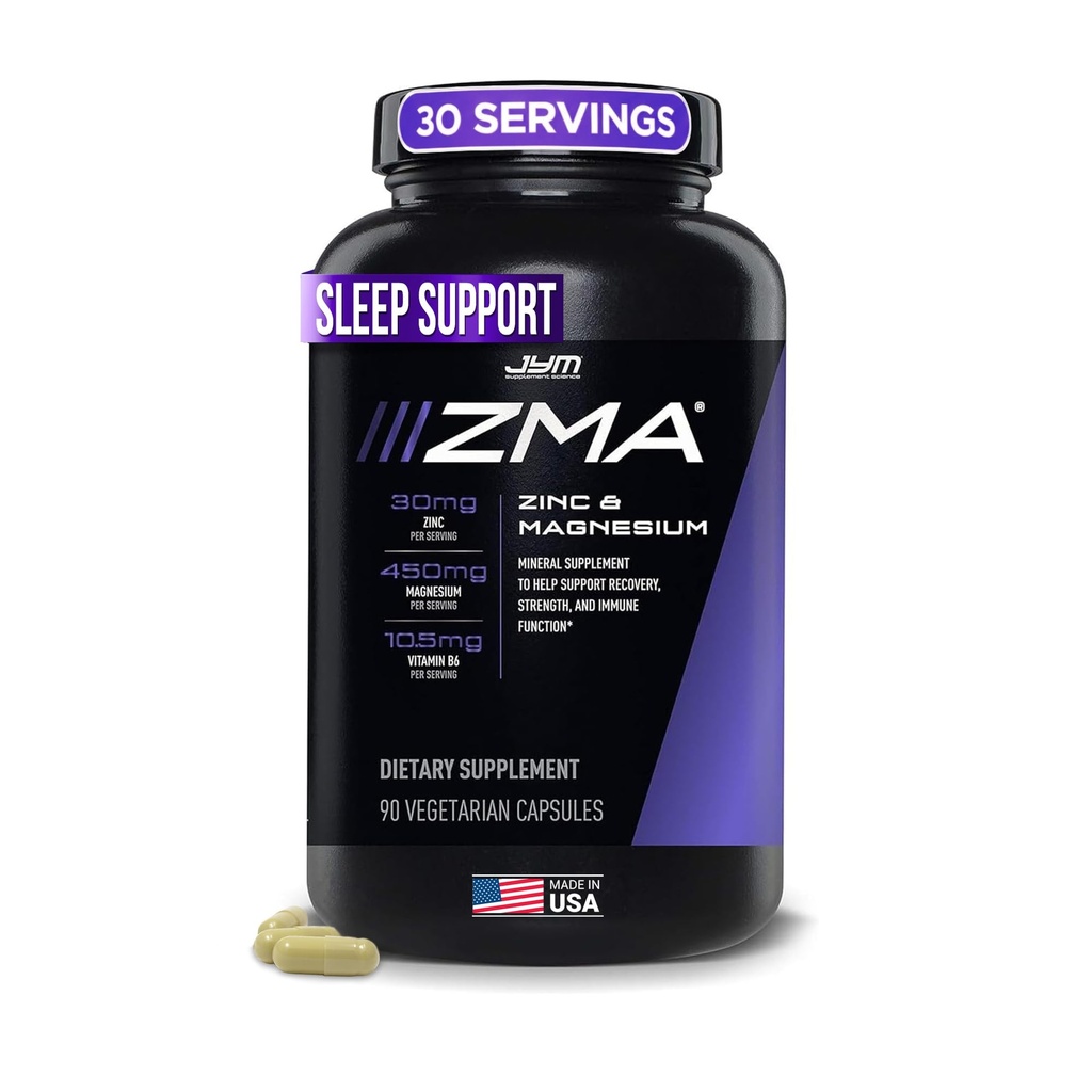 ZMA JYM, Zink & Magnesium Supplement - Zink, Magnesium und Vitamin B6, YM Supplement Science, 90 Vegetarische Kapseln