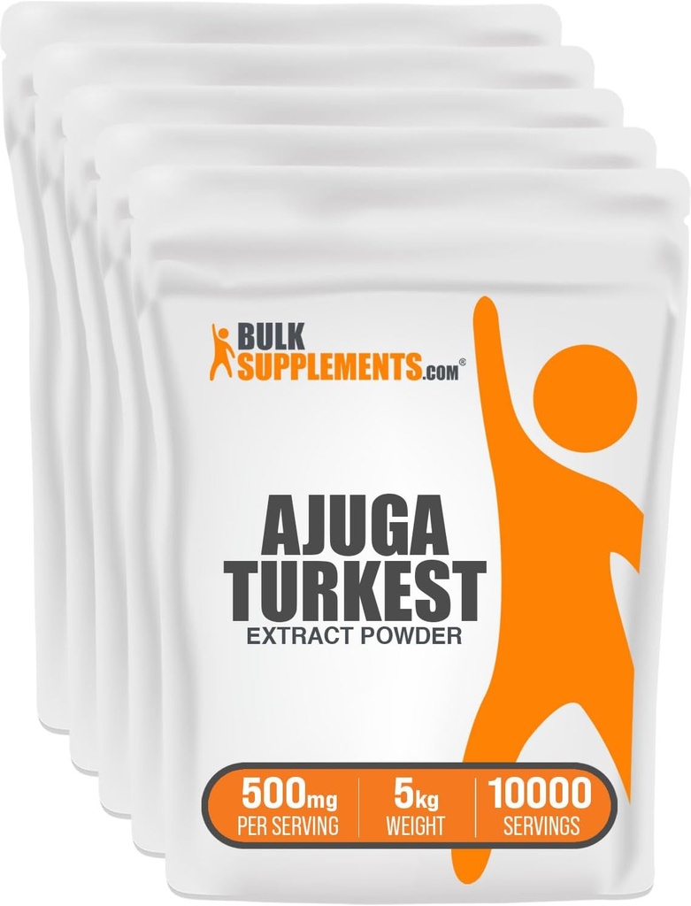 BulkSupplements.com Ajuga Turkest Extrakt Pulver - Kräuterergänzung Pulver, Ajuga 500mg - Rein & Glutenfrei, 500mg pro Servierung, 5kg (11 lbs) (Pack mit 5)