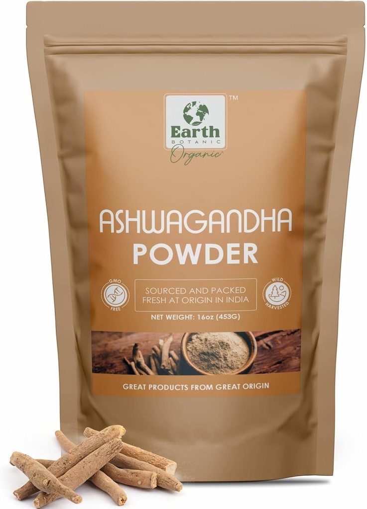 Ashwagandha Root Powder 453g (16 oz) - Non GMO & Gluten Free - Withania Somnifera aus Indien (Pack von 1)