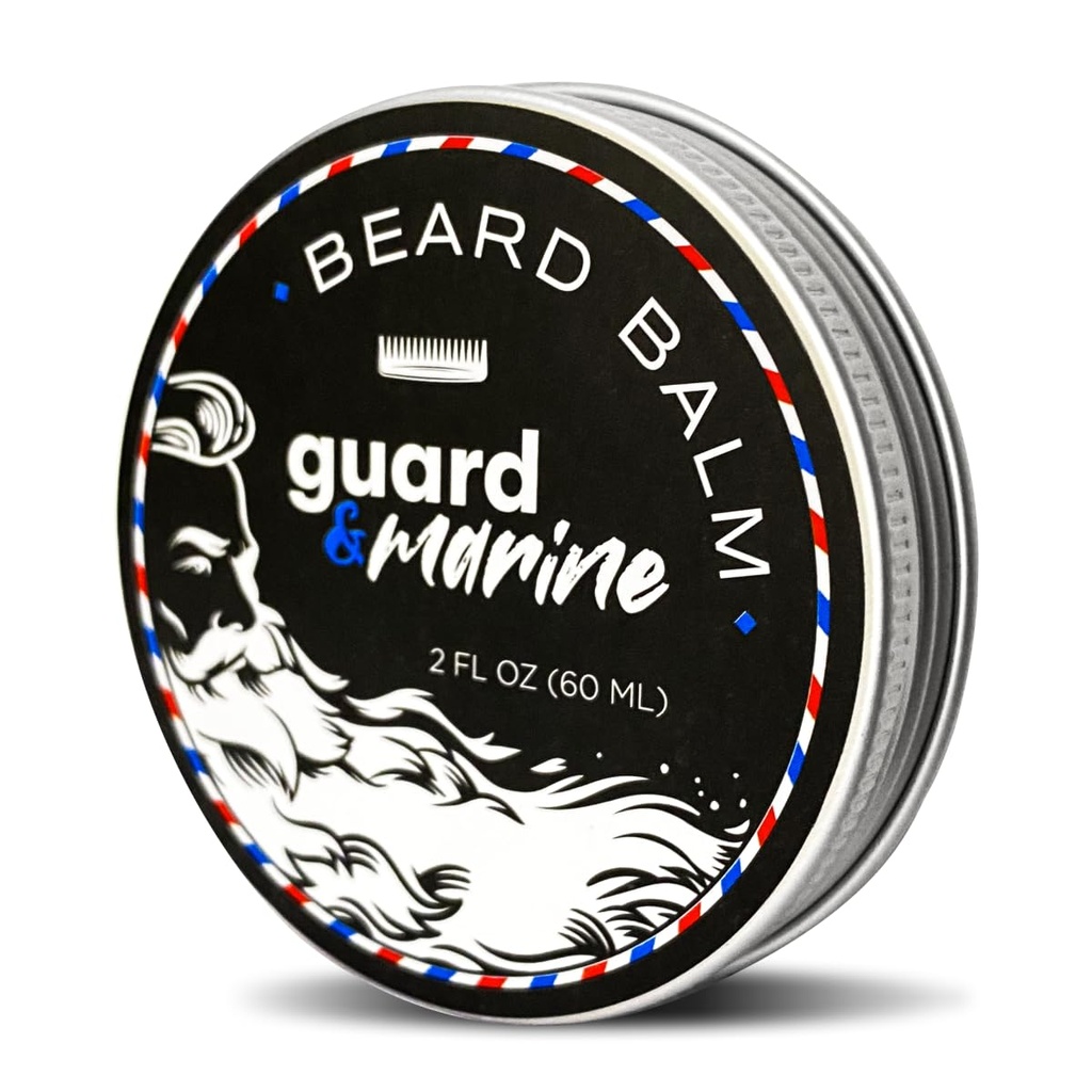 GUARD&MARINE Bart Wachstumsbalsam - 2 Unzen. Effektive Naturformel mit Biotin für Bart- und Schnurpflege, Hydration und Styling, Leave-in Bart Conditioner & Unscented Moisturizer für Herren