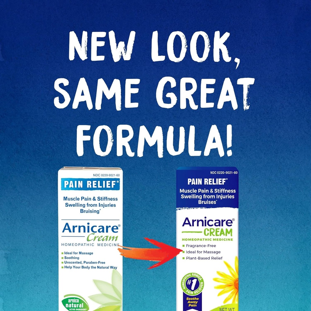 Boiron Arnicare Creme für Relief für Gelenkschmerzen, Muskelschmerzen, Muskeln Soreness und Schwellung von Brüggen oder Verletzungen - Schnelle Absorbierung und Duftfrei - 1,3 Unzen (Pack von 2)