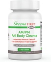 Greens First Full Body AM/PM Cleanse Supplement - pour le détox naturel des toxines - Full Intestinal & Constipation Relief - Digestive Health Capsule - 20 Capsules de Véggie