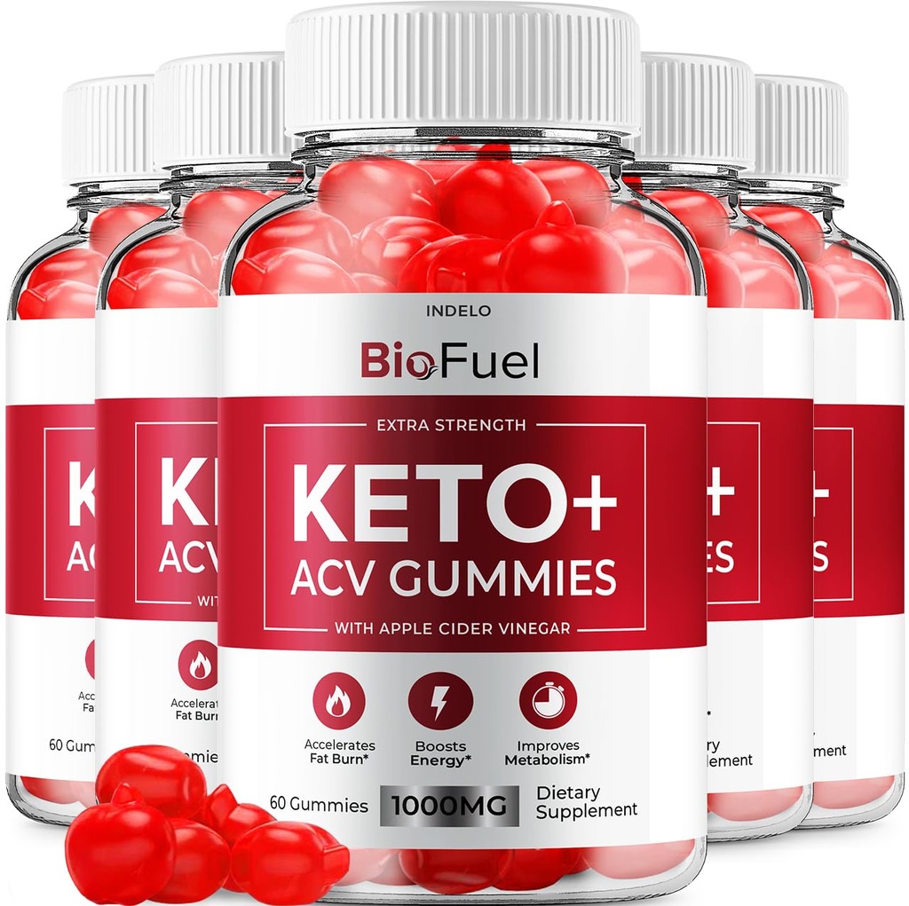 (5 Pack) Bio Fuel Keto ACV Gummies - Advanced Formula BioFuel Keto Plus ACV Gummis Apple Cider Essig Bio Fuel ACV Weight Management Gummies Nahrungsergänzungsmittel Bewertungen Männer Frauen (300 Gummi)