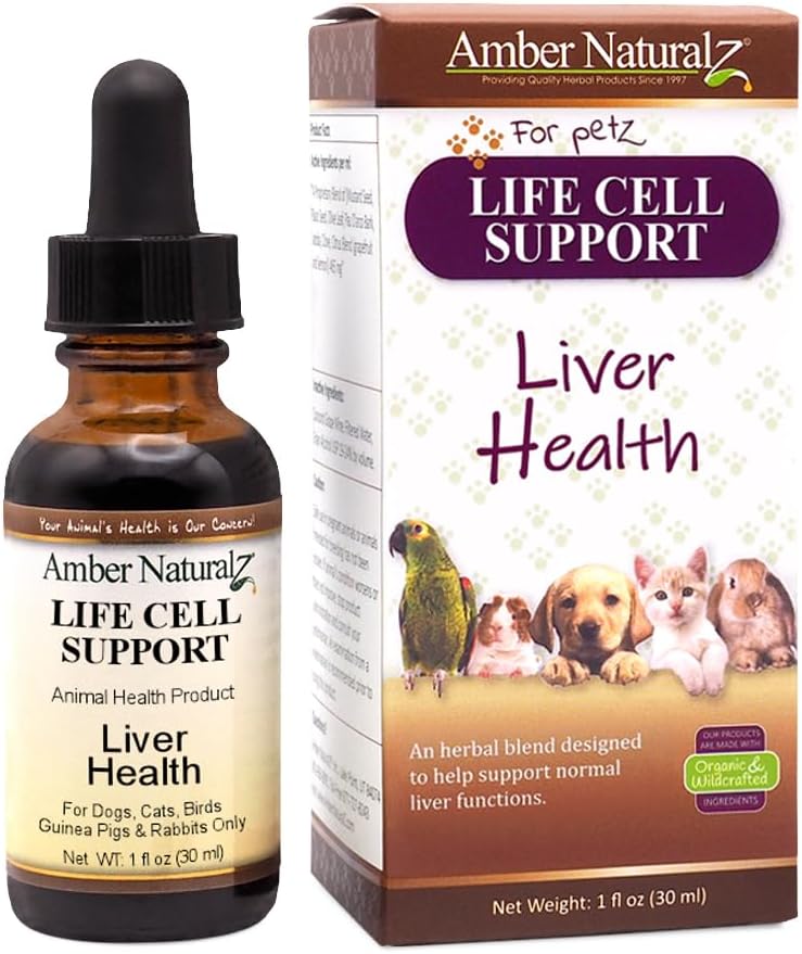 Amber NaturalZ Life Cell Support Kräuterergänzung für Hunde, Katzen, Vögel, Kaninchen und Guinea-Pigs | Unterstützt normale Leberfunktion und lymphatic Health | Natürliche Hilfe für die Entgiftung
