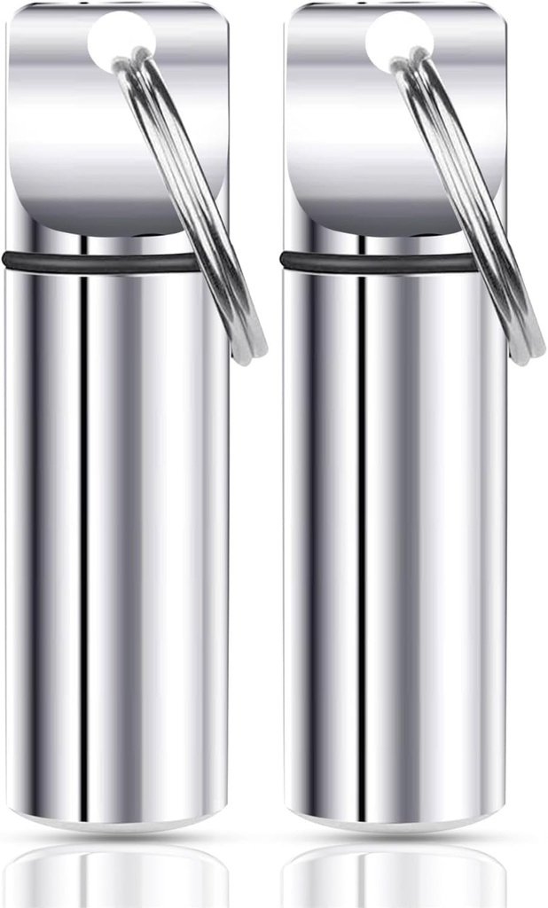 Schlüsselanhänger Pillenhalter – Große Kapazität wasserdichte Reise Pille Organizer Pillenbehälter für Tablets, Kapseln – Durable Travel Friendly Pill Case für Geldbeutel Mini Pillen Fall (Silber)