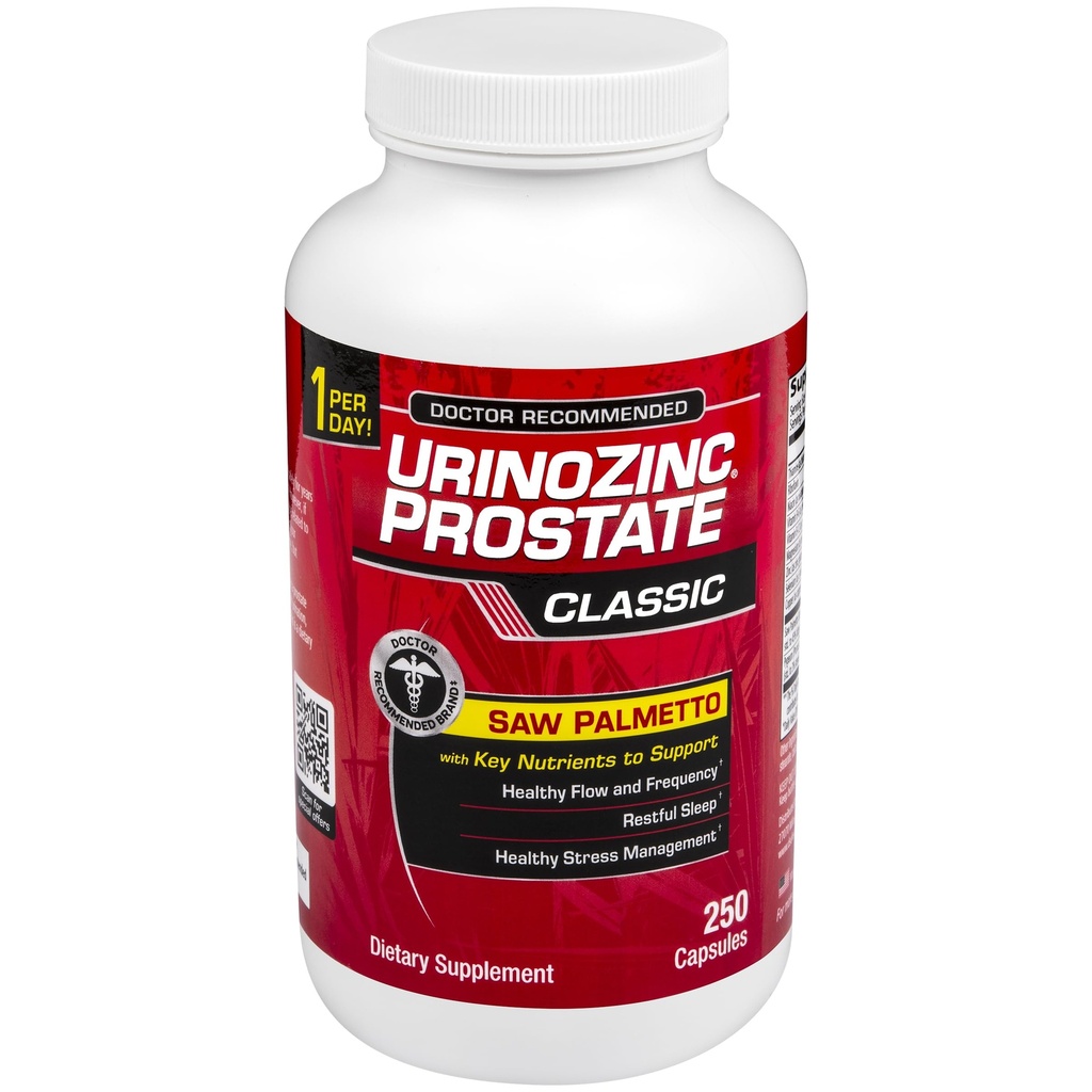 Urinozinc Klassische Prostata Ergänzung für Männer, 1 Kapsel pro Tag, Saw Palmetto & B Vitamine (Over 8 Month Supply, 250 Count)