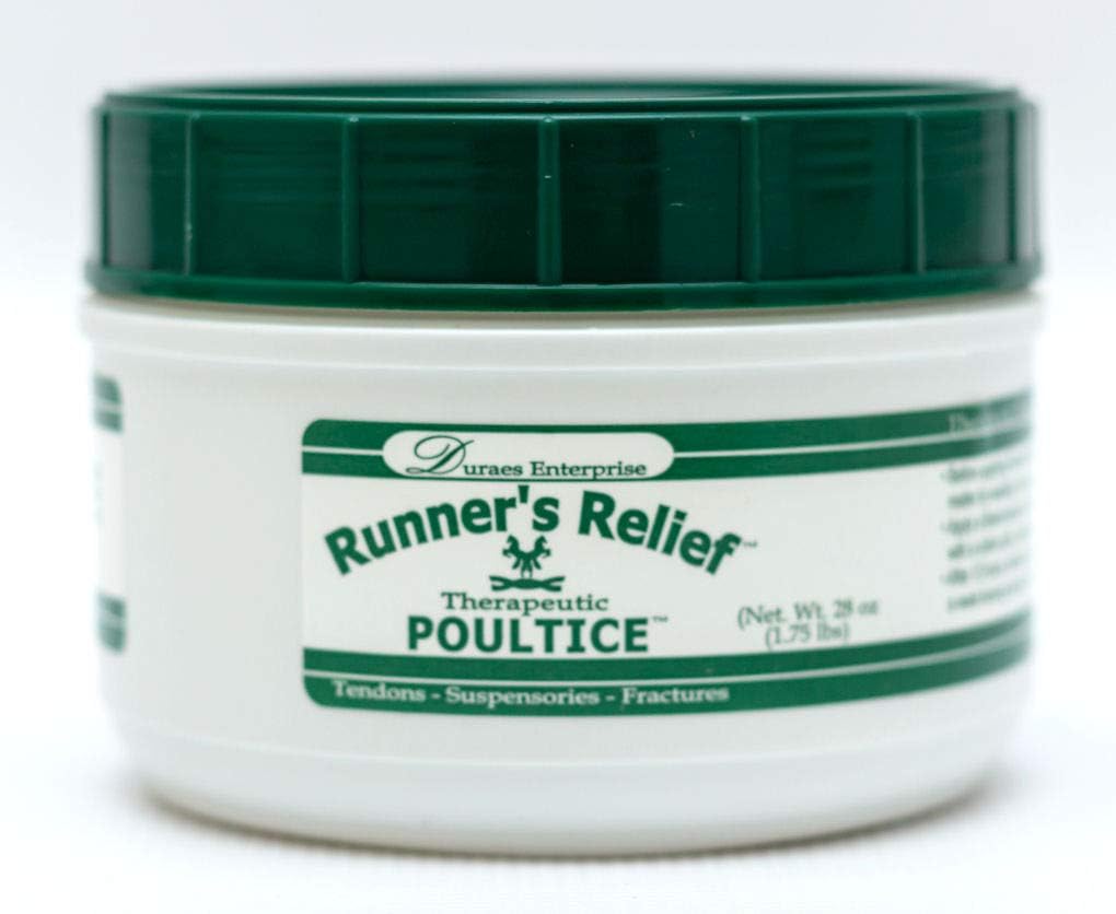 RUNNER'S RELIEF Therapeutic Poultice Tightener | Treatment for Bowed Tendon Injury | Natural Soothing Clay for All Horse | Horse Health All Breeds | use on Tendons, Ankles, Hooves, Ligaments