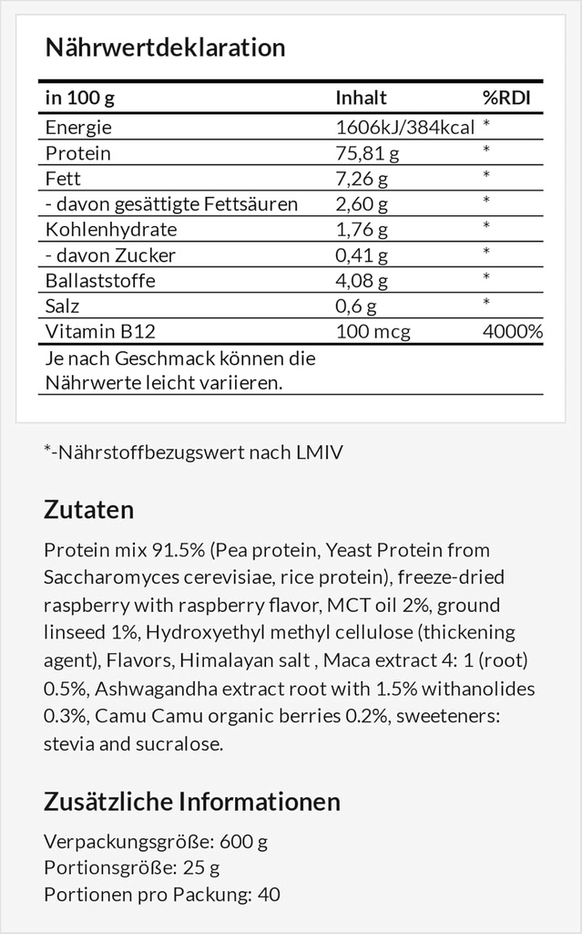 APOLLO'S HEGEMONY Vegan Protein 600g: Pflanzenbasiertes Protein mit Pea, Reis und Hefe - Reich an Aminosäuren - 24 Portionen - Zuckerfrei und mit Vitamin B12 angereichert - Hazelnut Aroma