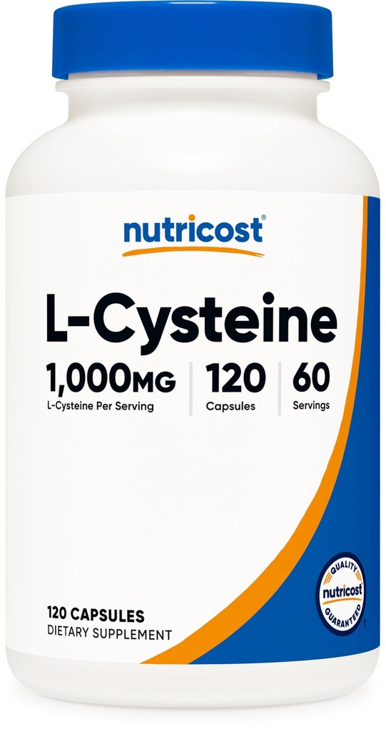 Nutricost L-Cystein 1000mg, 120 Kapseln - Non-GMO, Glutenfreie Ergänzung, 500mg pro Kapsel
