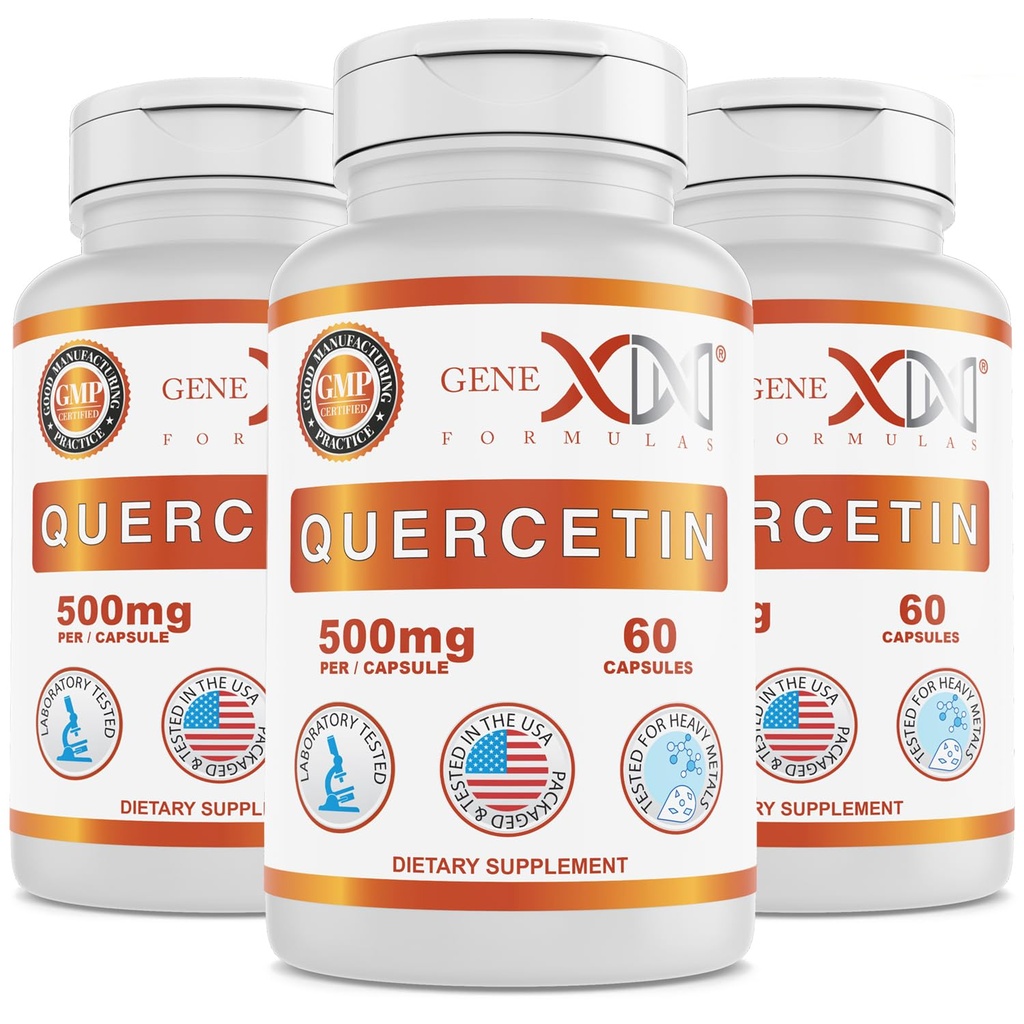 Genex Formeln Quercetin 500mg (60 Kapseln) Non-GMO, Gluten-Free (3 Pack)