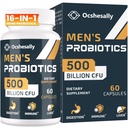Probiotiques pour hommes, 500 milliards UFC et 12 souches Probiotique pour hommes, avec curcuma, canneberge, goji - Probiotiques pour la santé digestive, Gut, Immune & Bloating, Prostate & Urinary Tract Health, 60 capsules