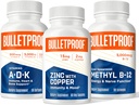 Bulletproof Triple Threat Strength Bundle, Vitamine A-D-K, 30 Softgels, Zink mit Kupfer, 60 Kapseln, Methyl B-12, Spearmint Flavor, 60 Lozenges