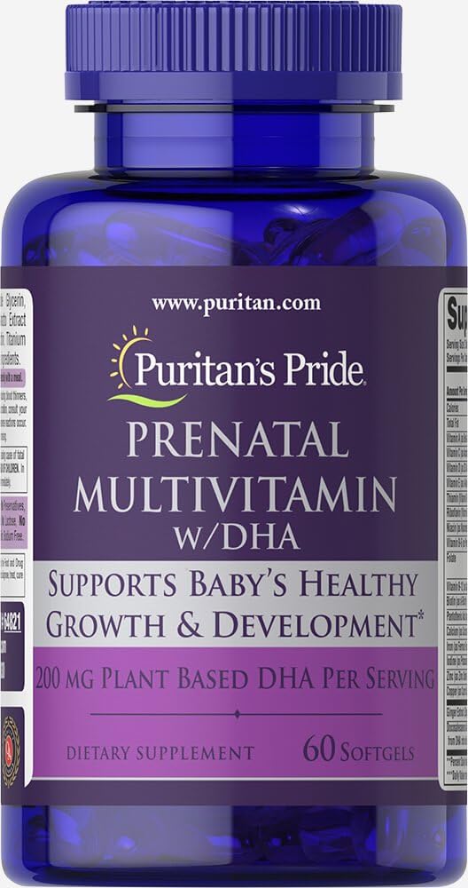 Pränatales Multivitamin mit DHA, unterstützt Babys Wachstum und Entwicklung**, 60 Softgels, von Puritan's Pride®
