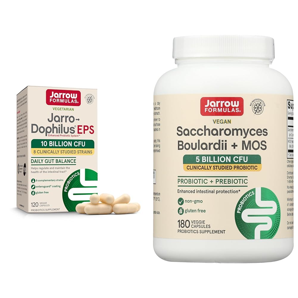 Formules de Jarrow Jarro-Dophilus EPS Probiotiques 10 milliards CFU Saccharomyces Boulardii Probiotiques + MOS 5 milliards CFU Probiotique Levure