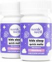 Wink Well Kids Chewable Melts- Kinder Schlafhilfe Chews mit Melatonin 1mg- Quick Deep Kleinkind Schlafhilfe, Drug-Free-Fast, Non-Habit-Forming Dissolve Tablets- 30 Melts (Pack von 2)