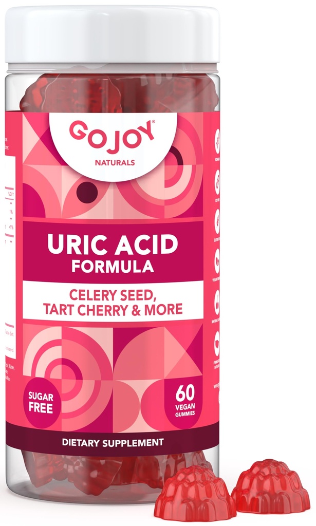 Uric Acid Support Formel für Erwachsene - Tart Cherry Gummis mit Celery Seed Extract - für Männer und Frauen Gelenke Nieren und mehr - Soy & Sugar Free