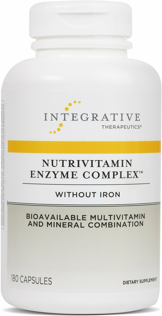 Integrative Therapie NutriVitamin Enzyme Complex - Multivitamin-Ergänzung für Antioxidantienunterstützung* - Verdauungsenzyme mit essentiellen Nährstoffen - Dairy-Free - 180 Kapseln (60 Servietten)