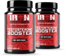 Testosteron-Booster-Ergänzungen für Männer - Estrogen Blocker - Supplement Natürliche Energie, Stärke & Stamina - Lean Muskelwachstum - Fördert Fettverlust - Erhöhung männliche Leistung (2 Flaschen)