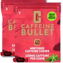 Koffein Bullet Mint Energy Chews *80 – Schneller Boost Than Gels, Tablets und Gum. 100mg pro Servierung - Sportwissenschaft für Laufen, Radfahren, Gaming & Pre Workout Endurance Kick.