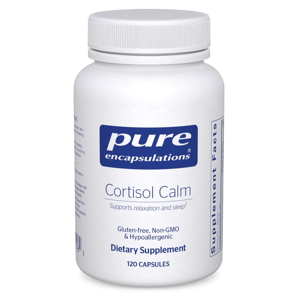 Pure Encapsulations Cortisol Calm - Unterstützt Cortisol Gesundheit & Entspannung - Enthält Ashwagandha & L-Theanine - Restful Sleep - 120 Kapseln