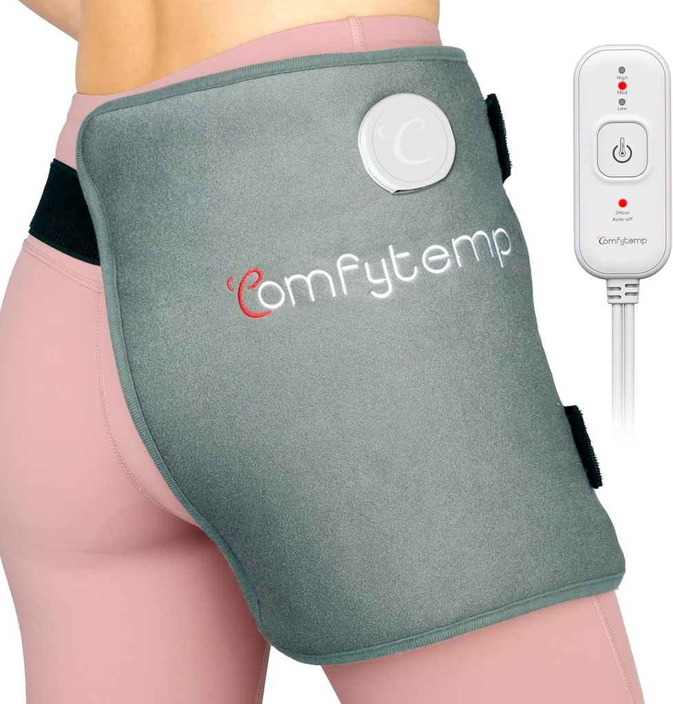 Comfytemp Hip Heizkissen für Hip Sciatica Pain Relief Hip Brace, Weihnachten Geburtstag Geschenke für Mutter Frauen Ehefrau Männer, Lower Back Thigh Buttock Electric FSA Eligible HSA Heat Pad Hot Physical Therapy(S/M)
