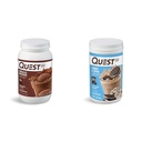 Quest Nutrition Chocolat Poudre de protéines de milkshake, 22g de protéines, 1g de sucre, faible teneur en glucides, sans gluten, 3 livres, 43 portions et biscuits et poudre de protéines de crème; 20g de protéines; 1g de sucre; faible teneur en glucides; sans gluten