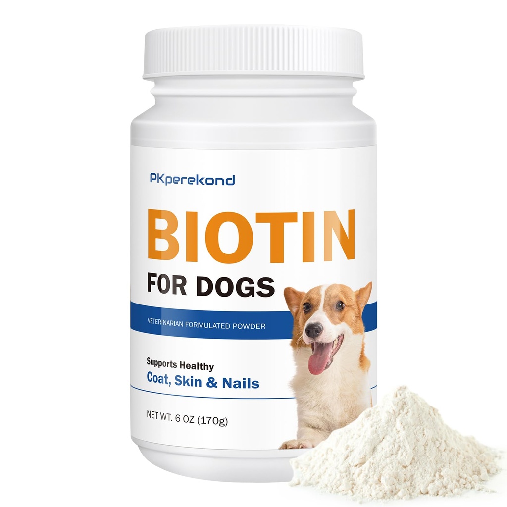 Biotin für Hunde, unterstützt Shiny Coat und Gesunde Haut, stärkt Hundenägel, Biotin-Pulver-Ergänzung für Hundewäsche, Trockene Hautentlastung für Hunde, 6 Unzen
