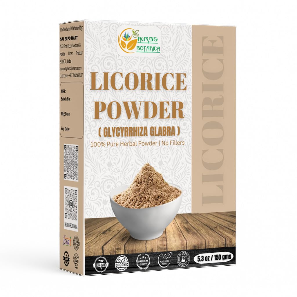Kräuter Botanica Licorice Pulver 100% reines & natürliches Licorice Wurzelpulver für Kräutertee, Hautpflege, & DIY Schönheit natürliches Licorice Wurzel Ergänzung 5.3 oz reaktionsfähiges Pack