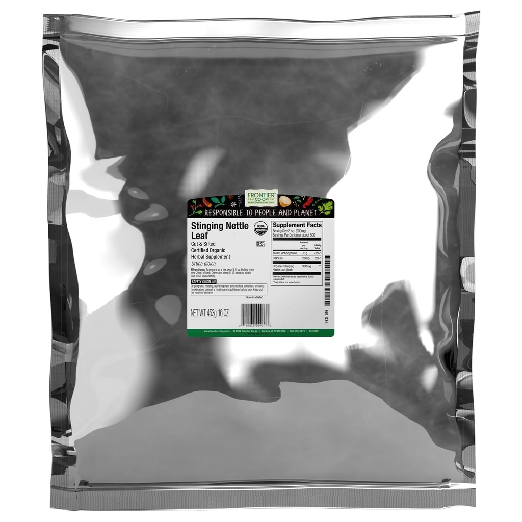 Frontier Co-op feuille de nébuleuse biologique, coupée et tamisée, pour la fabrication de thé à la noix, Kosher