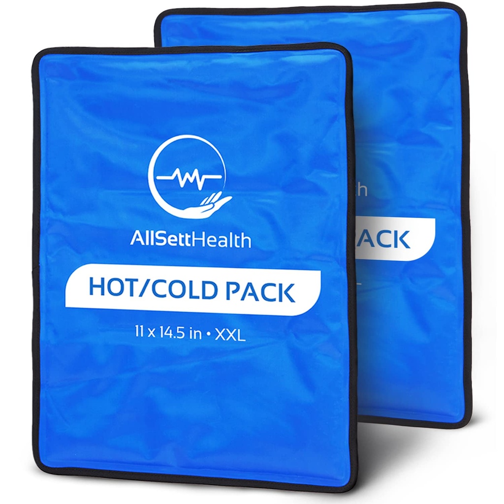 Pochettes glacées réutilisables pour blessures réutilisables de 11 po x 14,5 po - 2 po Condition XL: Emballage chaud et froid de grande contenance pour soulager la douleur dans le dos, flexible lorsque congelée