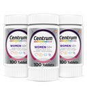 Multivitamine d'argent centrum pour femmes 50 Plus, supplément multivitamine/multiminéral avec vitamine D3, vitamine B, calcium et antioxydants, sans gluten, ingrédients non OGM - 300 Nombre
