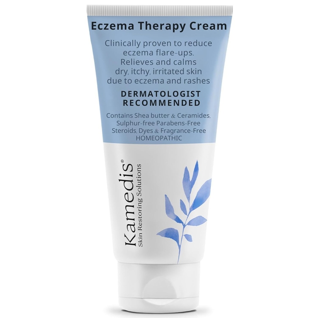 KAMEDIS Eczema Therapie beruhigende Körpercreme. Botanicals. Klinisch nachgewiesen für juckende, trockene, gereizte Haut. Dermatologe empfohlen feuchtigkeitsspendende Behandlung. SLS & parabenfrei.