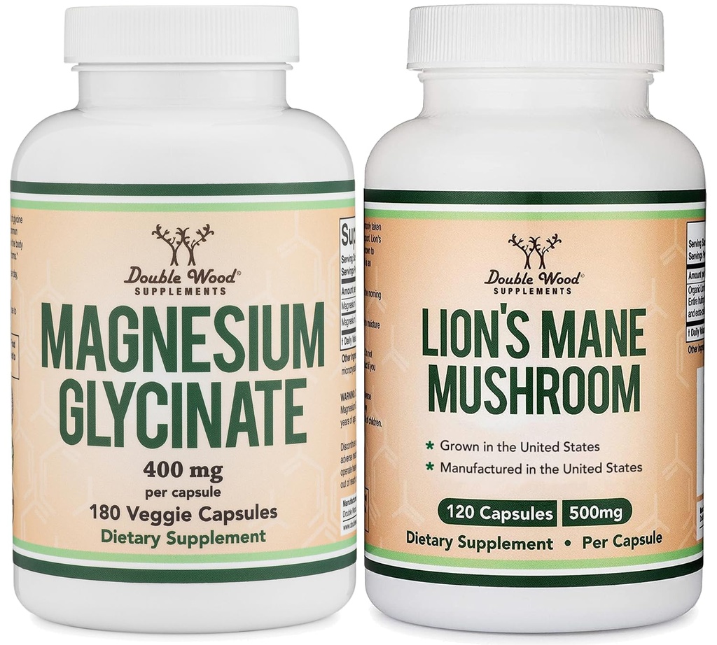 Wellness Support Duo – Magnesium Glycinate und Lion’s Mane unterstützen Gesamtgesundheit und Kognition
