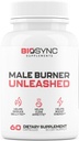 BioSync - männlich Burner UNLEASHED | Fat Burner für Männer Weight Loss Pills | Appetite Suppressant, Carb Blocker, Energie Booster | 6 Ultra Dosed Leistungsstarke Zutaten | Safe 3rd Party getestet - 60 Kapseln