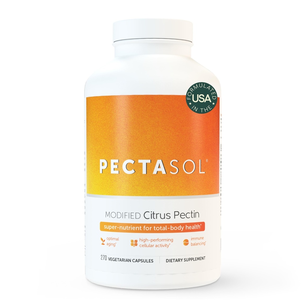 PectaSol Modified Citrus Pectin – 270 Kapseln – Total-Body Health Supplement zur Unterstützung des Herzens, Immunsystems, Entzündungsreaktion & Gesundes Altern + Pflege gesundes Galectin-3 Ebenen