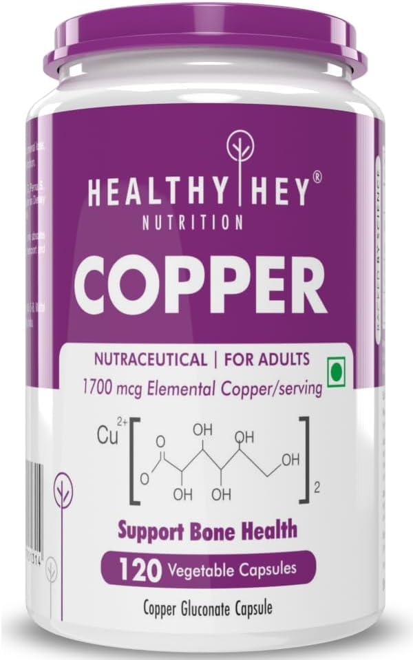 Ernährung Chelat Kupfer Gluconate - Hochverfügbare Form - Non-GMO, Glutenfrei -120 Veg. Kapseln