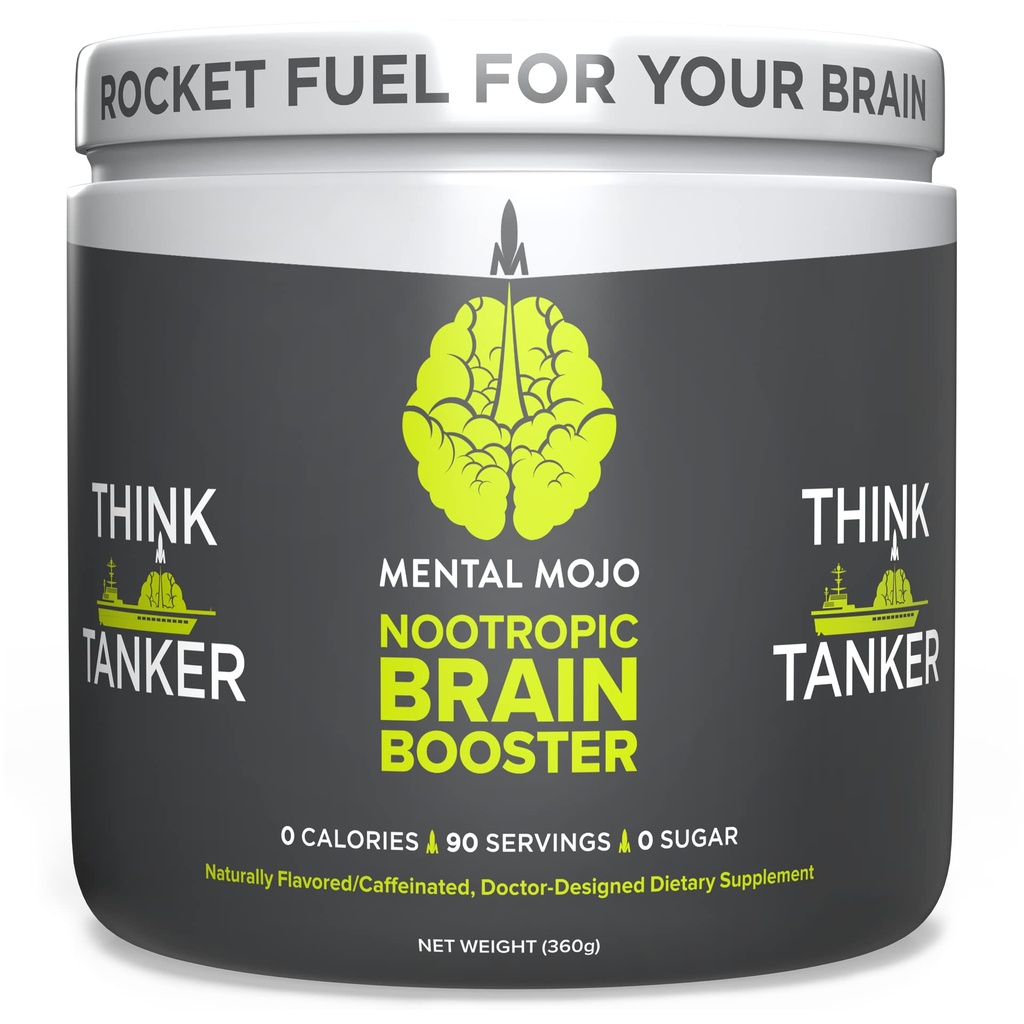Nootropic Brain Booster (90 Servierungen) Nootropic Drink Mix & Brain Supplement - Brain Fuel Boosts Energy, Focus & Memory - Zero Calories, Sugar Free - Kiwi Strawberry