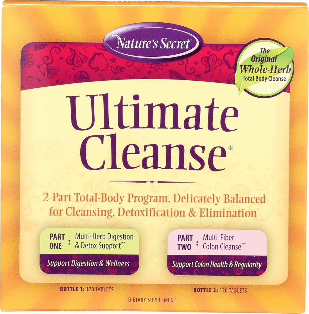 Ultimate Cleanse by Nature's Secret | Reinigung, Entgiftung & Elimination, Zwei 120 Tablettenflaschen