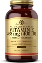 Solgar Vitamin E 268 mg (400 IU) - 250 Softgels - Naturally-Sourced Vitamin E als d-Alpha Tocopherol - Glutenfrei, Dairy Free - 250 Servietten