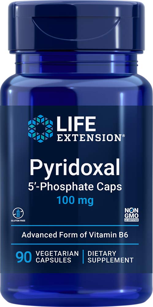 Life Extension Pyridoxal 5-Phosphate Caps 100 mg P5P, 90 Veg Kapseln - Advanced Vitamin B6 Supplement