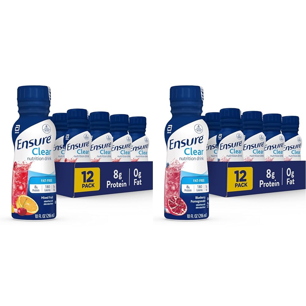 Stellen Sie sicher, klare Ernährungs-Getränk, 0g Fett, 8g Protein, gemischte Frucht & Blaubeer Granatapfel-Flaschen, 10 Fl Oz, Packung von 12