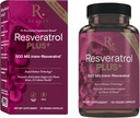 Réserve Beauté Resveratrol Plus+ 500 mg - Capsules de resvératrol à libération rapide avec Quercetin pour le système immunitaire, la santé cérébrale et la santé cellulaire - Sans gluten et végétalien - 30 Capsules Veggie
