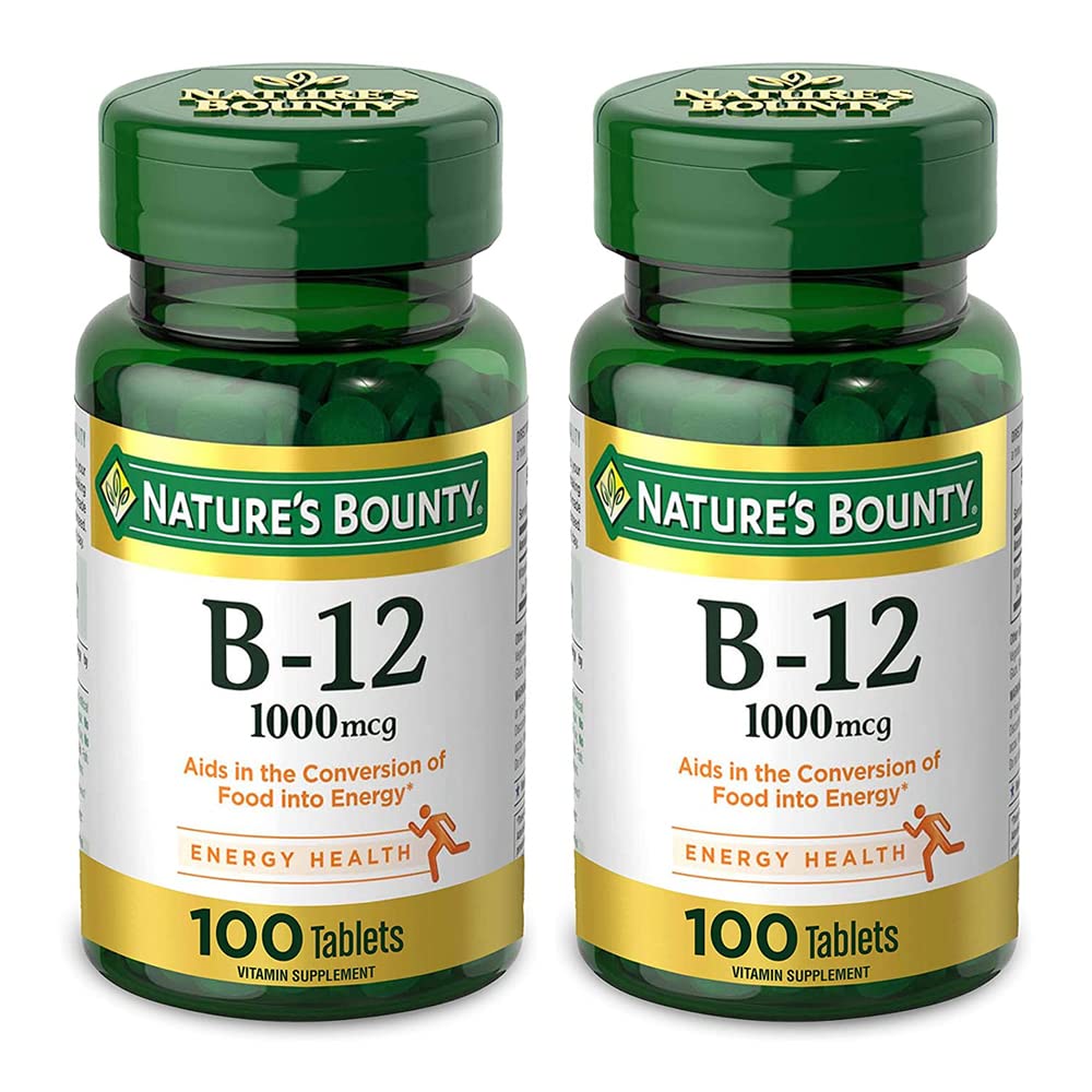 Natur Bounty Natural Vitamin B12, 1000mcg, 100 Tabletten (Pack von 2)