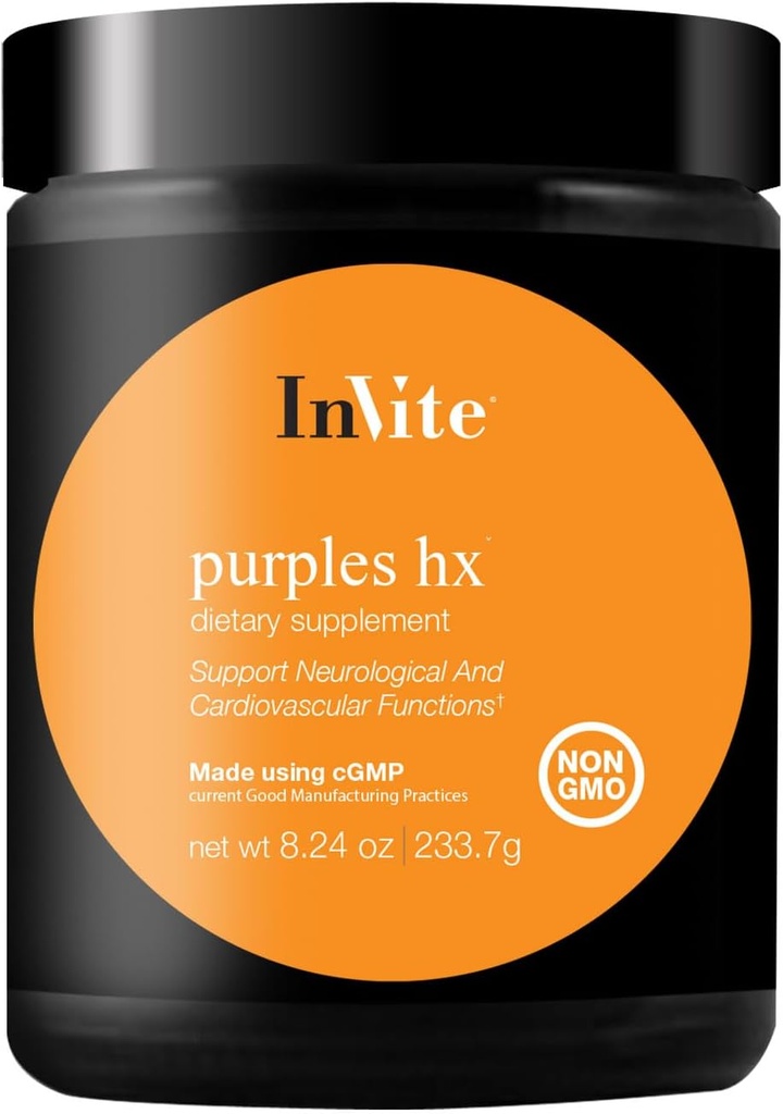 Invite Health Purples Hx® - Fruit and Vegetable Supplement, Superfood Powder - Formulated with Powerful Extracts from a Mix of Berries, Purple Carrots, and Beet Roots Plus Probiotics - 30 (2-Pack)