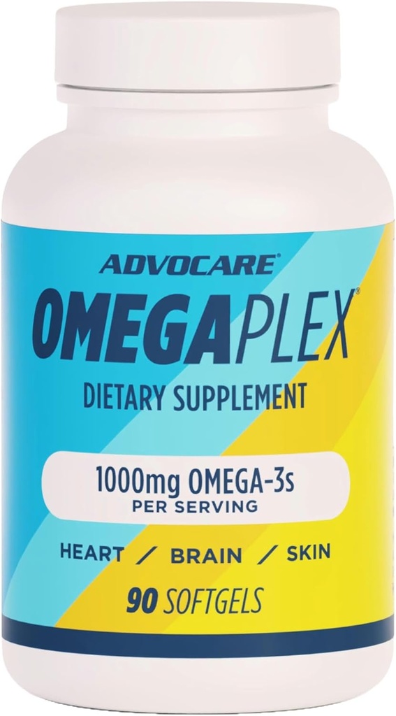 AdvoCare Omegaplex Dietary Supplement - Omega 3 Supplement with DHA & EPA - Essential Fatty Acid to Support Immune, Metabolism & Heart Health* - Aids Healthy Skin, Nails & Hair - 90 Softgels