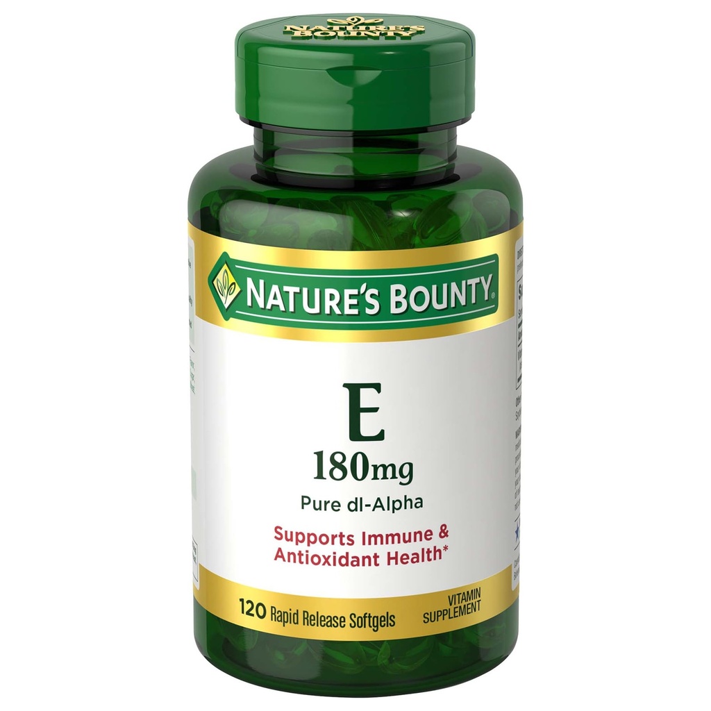 Pilules de vitamine E et softgels de supplément de la nature, soutient la santé antioxydante, 400iu, 120 comte